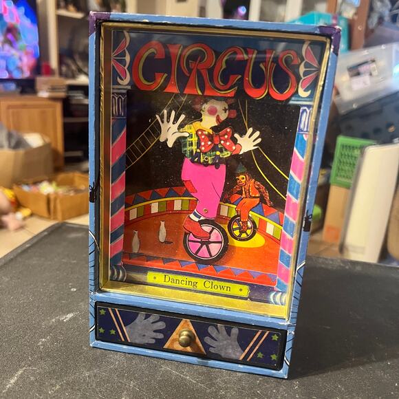 Circus Dancing Clown Vtg Music Box Small World song Taiwan R.O.C. animated show - Picture 12 of 16